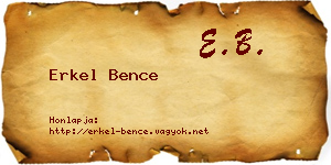 Erkel Bence névjegykártya